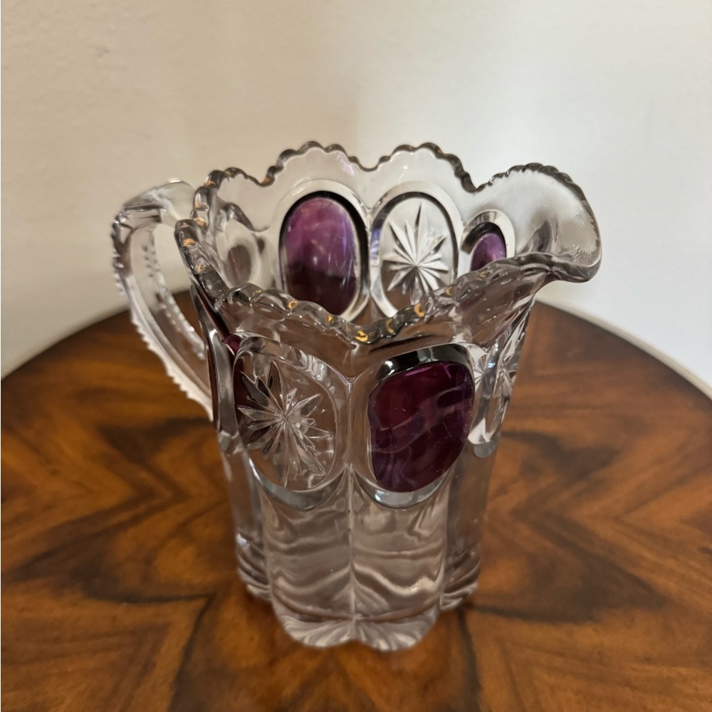 Antique Pitcher by: US Glass Co. EPAG 15155 pattern Nobby Bull’s Eye, Cromwell - Picture 2 of 13